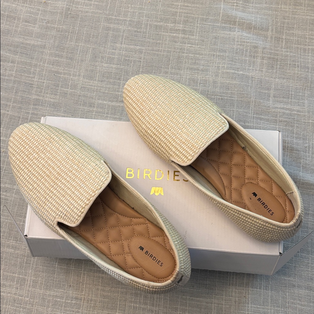 Birdies The Starling Slip-On Natural 10 Cream Woven Loafers